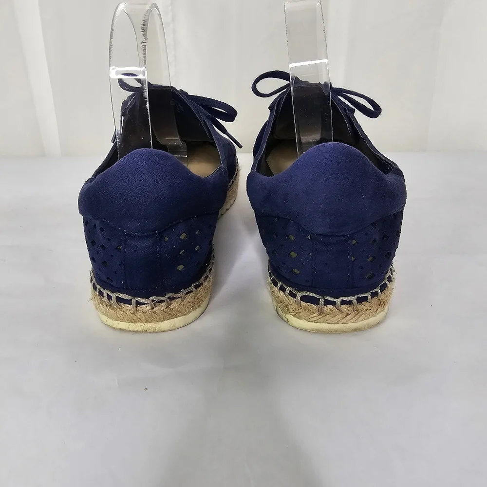 Marc Fisher Bailee Dark Blue Fabric Espadrille Sneakers Size 7